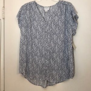 Women’s Dark Blue/White Floral Top